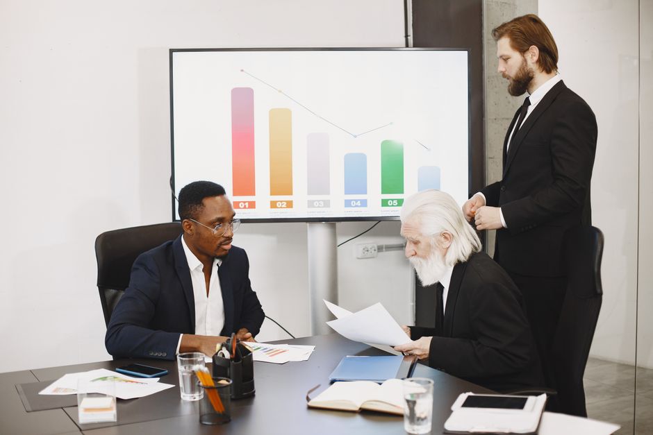 CISO presenting security program metrics to leadership in a boardroom