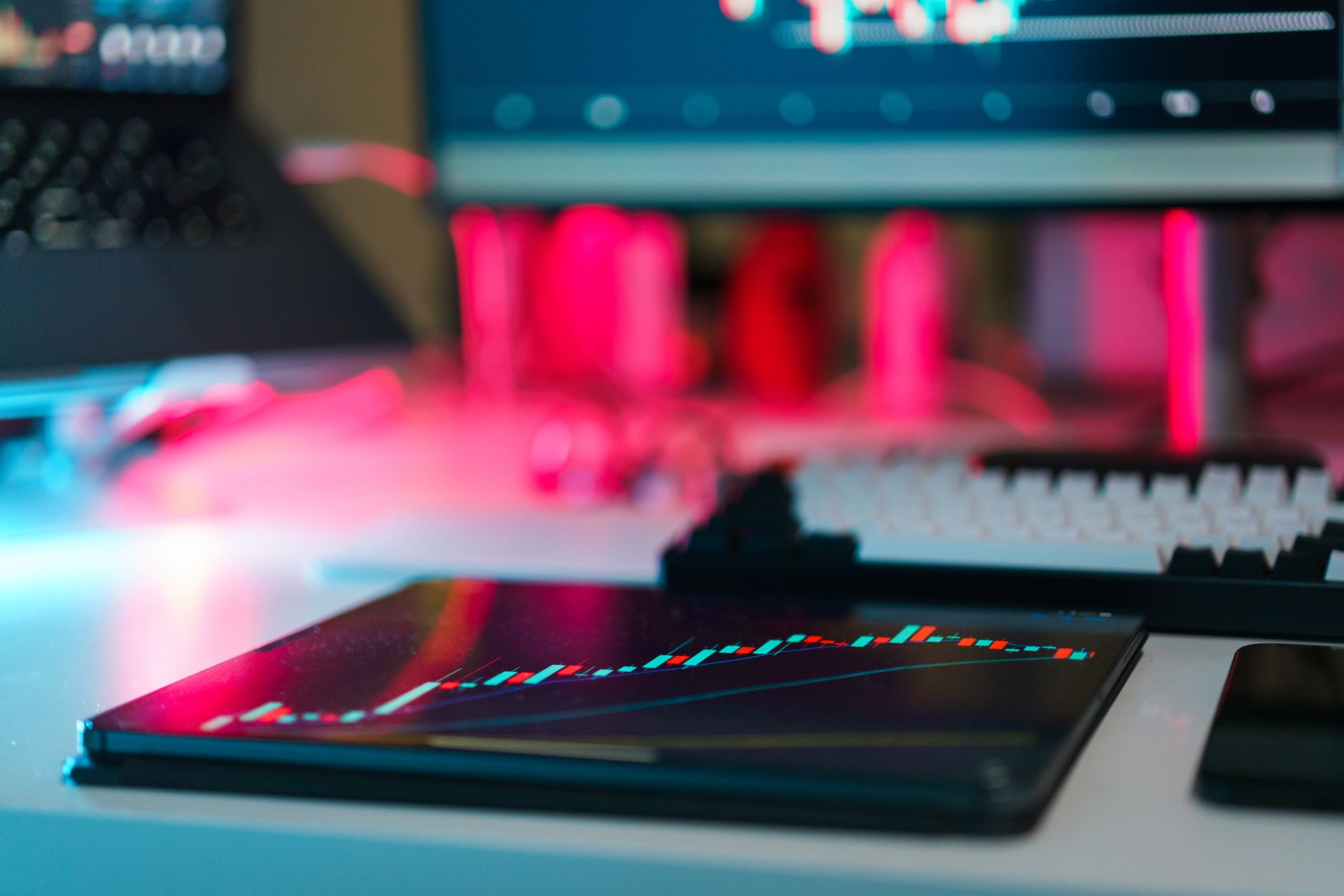 Analyst reviewing a declining trend line on a security analytics dashboard